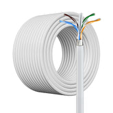 Câble Ethernet 100m CAT6 FTP Câble Réseau LAN AWG23 4P Imperméable Non Blindé