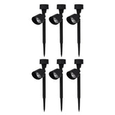 6 pcs Lampe solaire rechargeable 37 cm pour extérieur avec piquet pour jardin