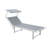 Lit de soleil LUXURIOUS avec parasol en aluminium, dossier inclinable 180x60x40