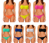 KL281 Maillot de bain bikini bandeau mod. Flavor motif floral par MWS AHEAD