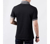 T-shirt - mod hals jersey manches couleur à contraste avec boutons - mws ahead