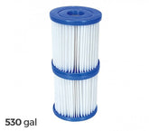 58094 Kit de 2 filtres de rechange pour piscine Bestway 2006/3028 LT/H 530 gal