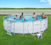 56066- Piscine structurée ronde - Bestway - 457 x 91 cm avec kit de nettoyage