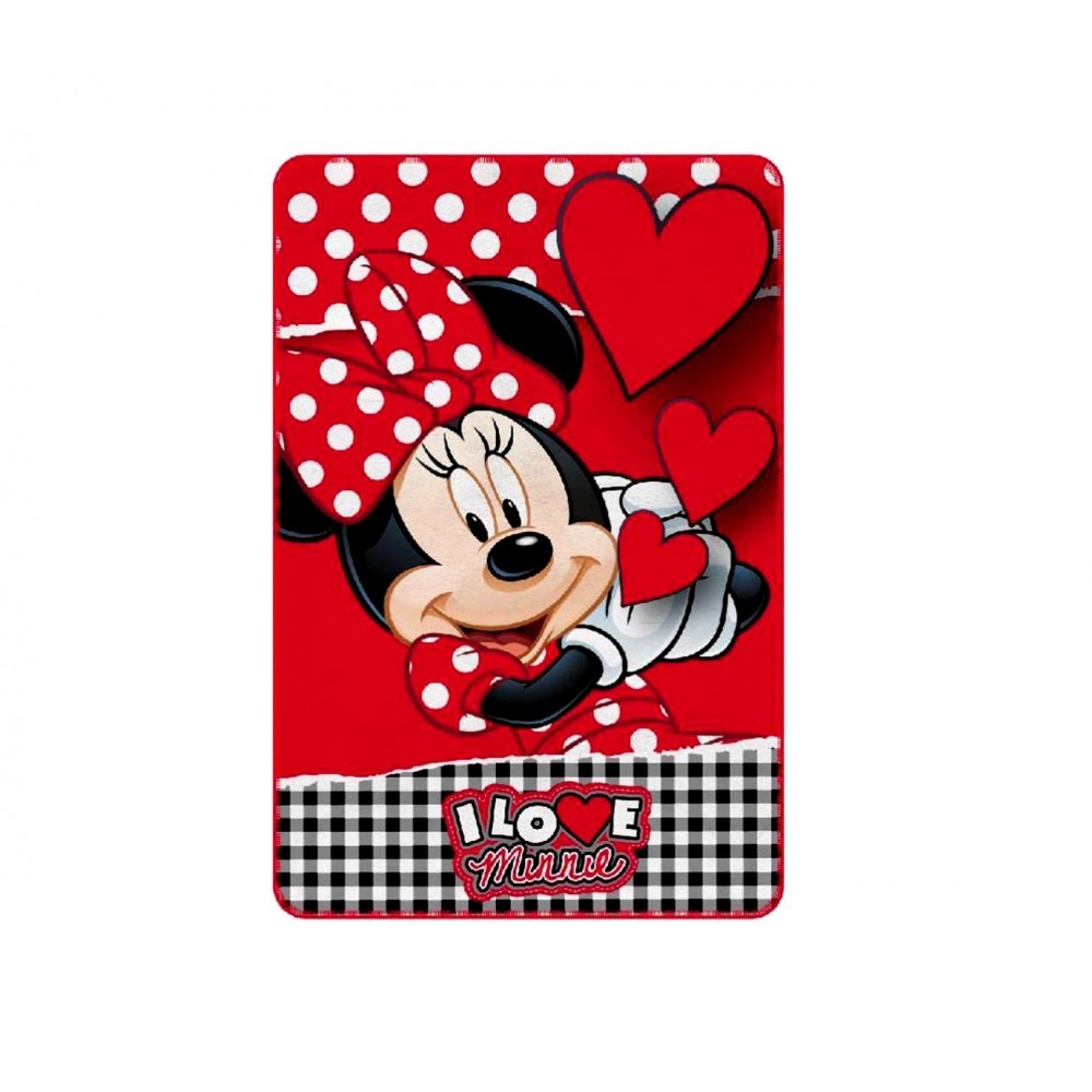 237140 Couverture polaire douce et chaude MINNIE LOVE 100 x 150 cm