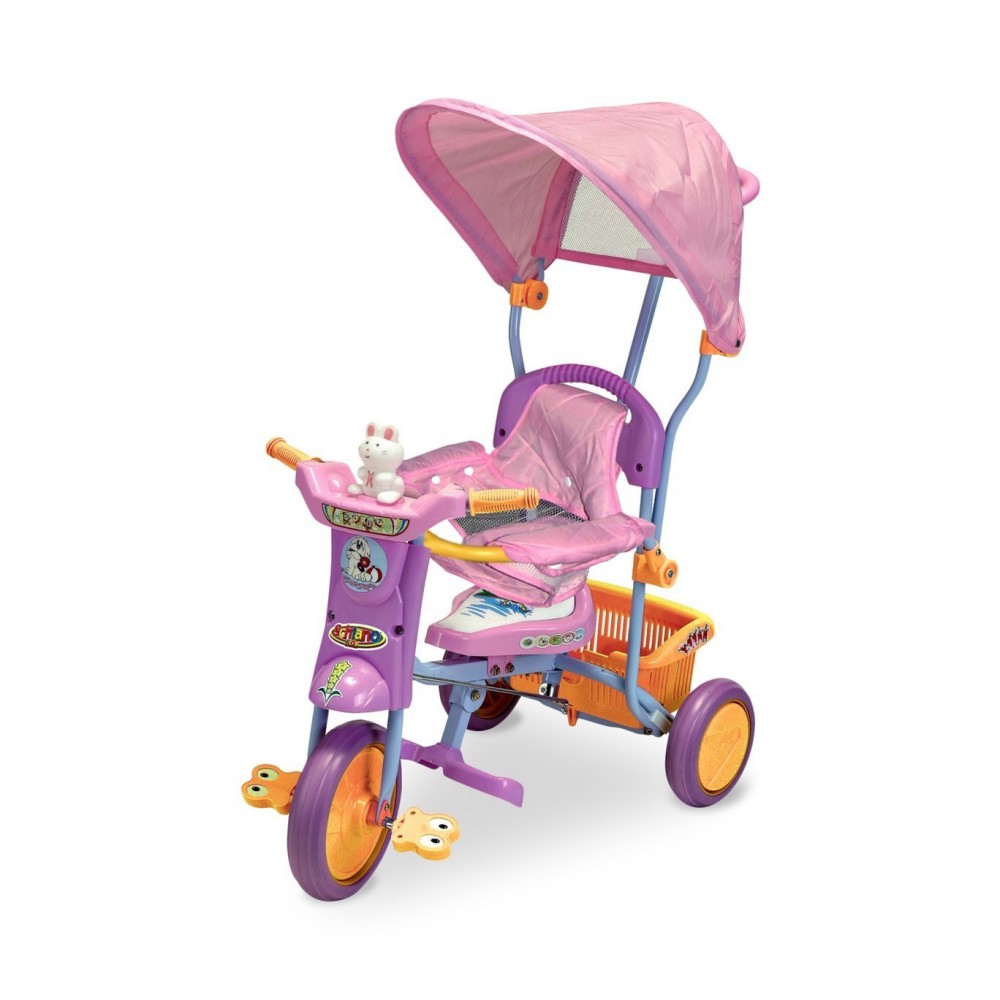 TS43 Tricycle poussette à pédales capot et siège anti-chute 