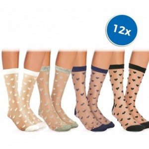 214679 Lot de 12 paires de chaussettes pailletées femme SPARKLY  taille unique 