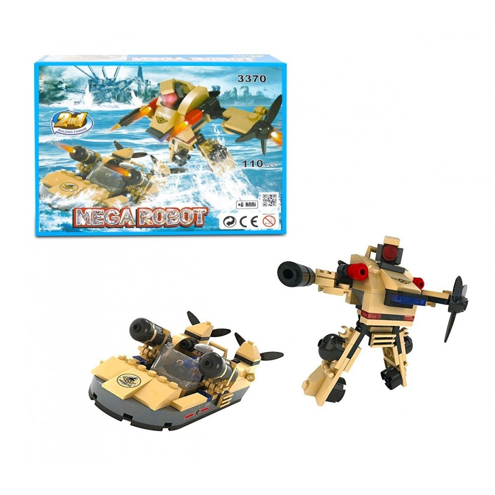 3370 Playset de briques de construction MEGAROBOT 2 en 1 CIGIOKI 110 pièces