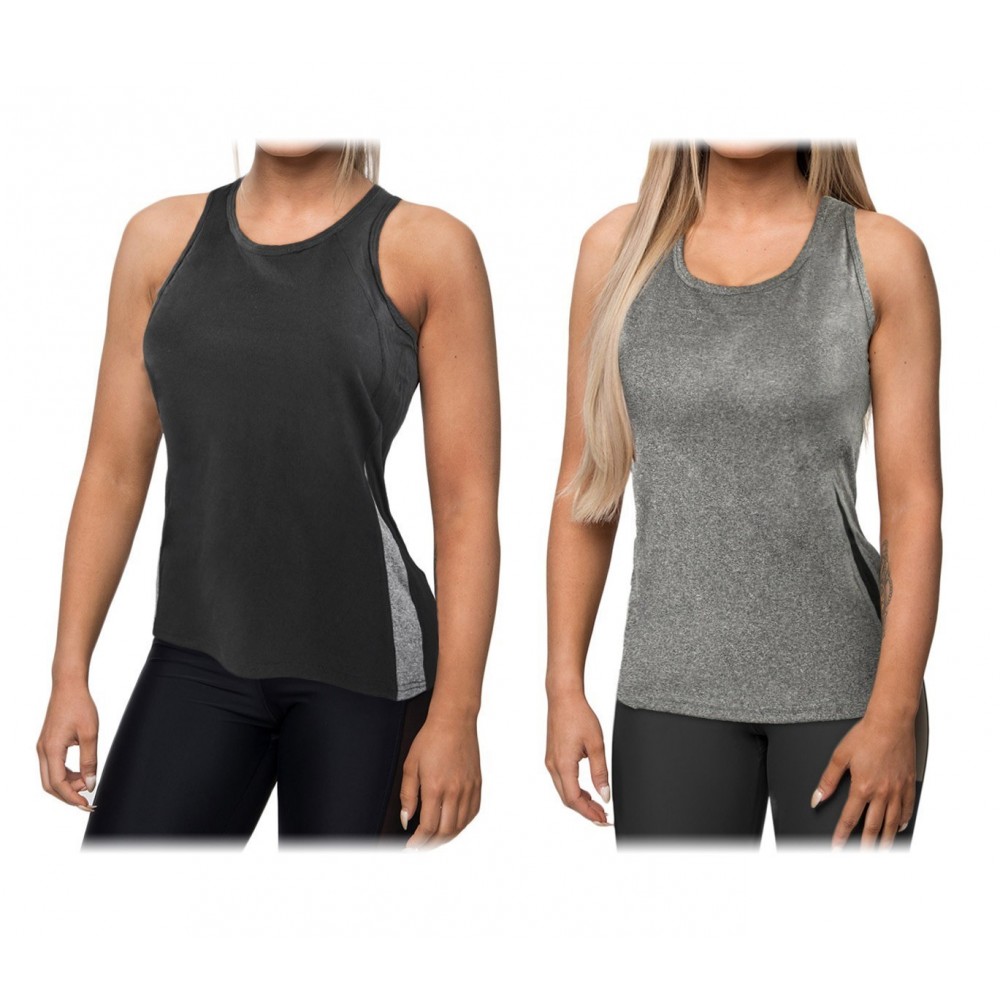 Lot de 4 débardeurs de sport et running pour femme en tissu fitness et