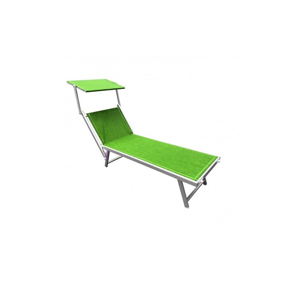 Chaise longue en aluminium avec parasol LUXURIOSA 180XX60X40 cm  couleur vert