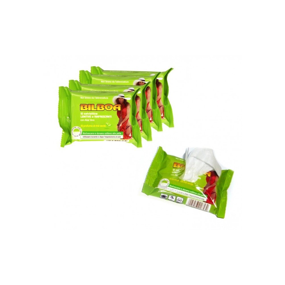  Pack de 50 lingett lingettes au thé verts Bilboa apaisantes et rafraîchissantes