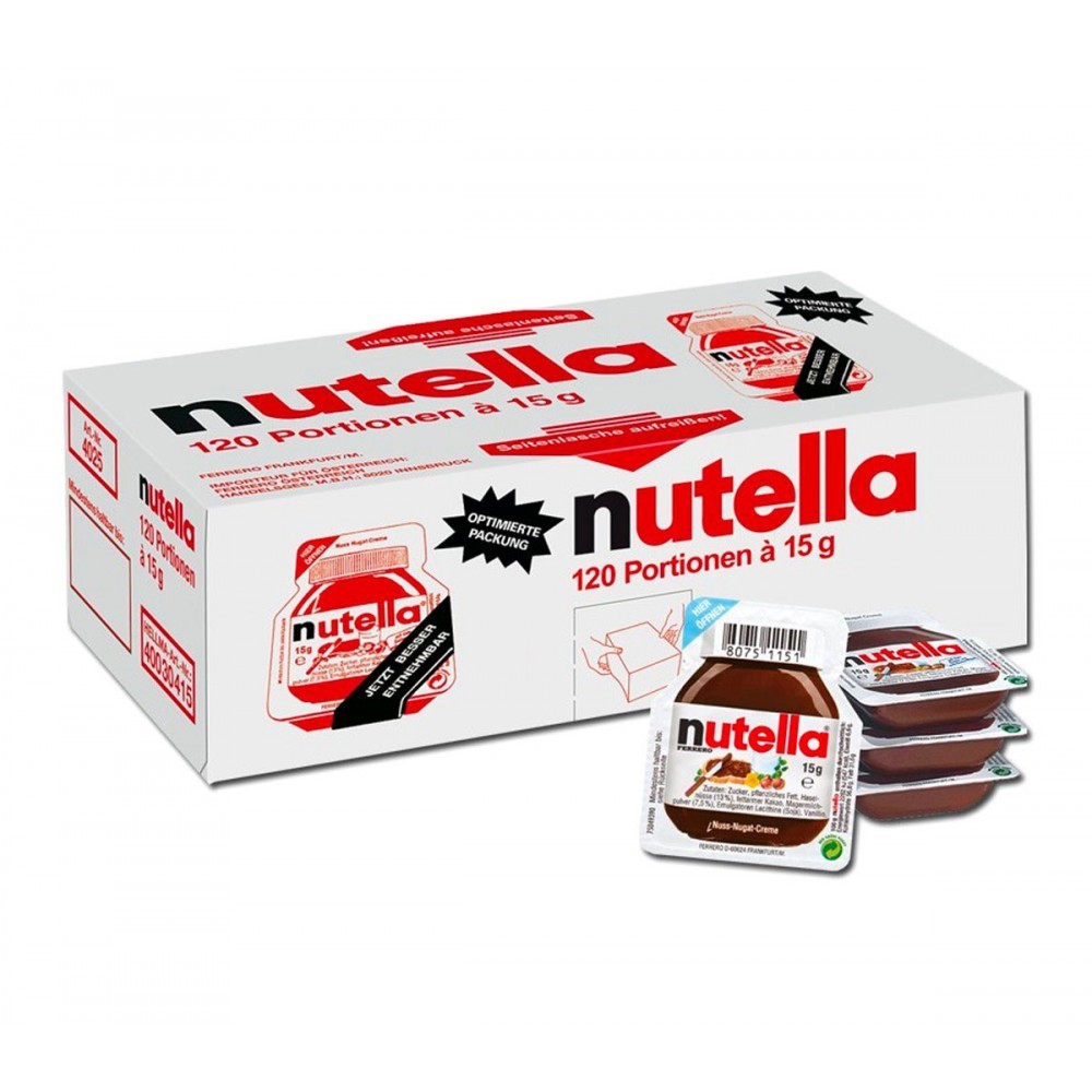 Pack économique Nutella cacao 120 paquets de crème à tartiner de 15 g