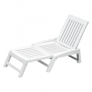 ORFEO Transat en résine 177x61x85cm Mobilier de jardin BLANC