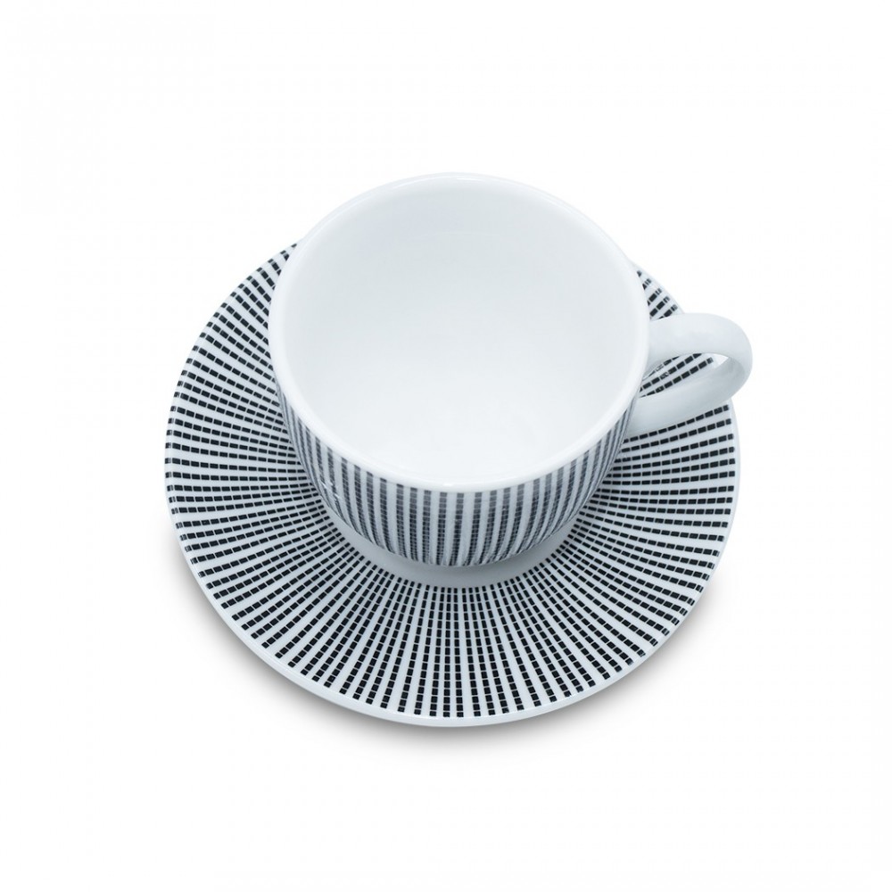 Set 6 tasses à café avec soucoupe à décor de rayures 270046 porcelaine