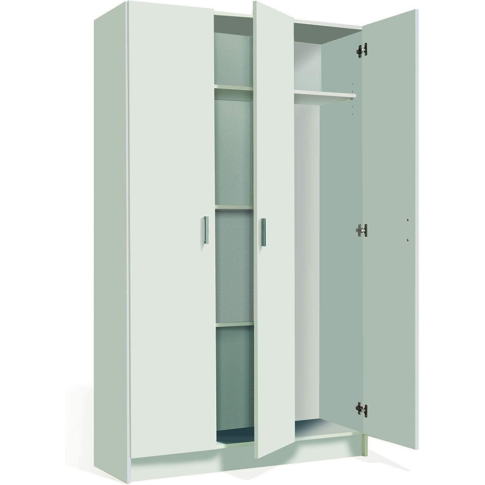 240824 Armoire multifonction avec 3 portes et 4 étagères en MDF 109x37x180cm