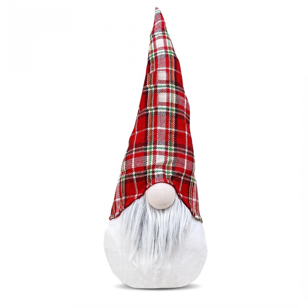 Robe écossaise de gnome de Noel et barbe décoration avec la lumière 15x13xH45 cm