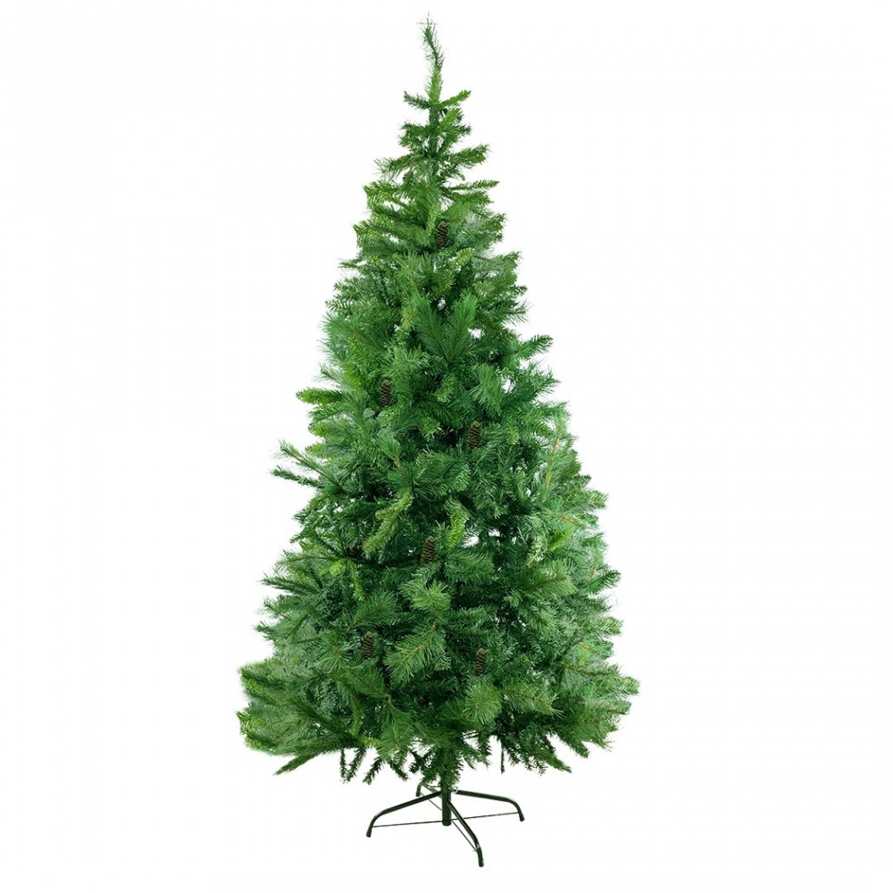 Arbre de Noël artificiel PVC 240Cm pommes de pin 900 branches pliantes