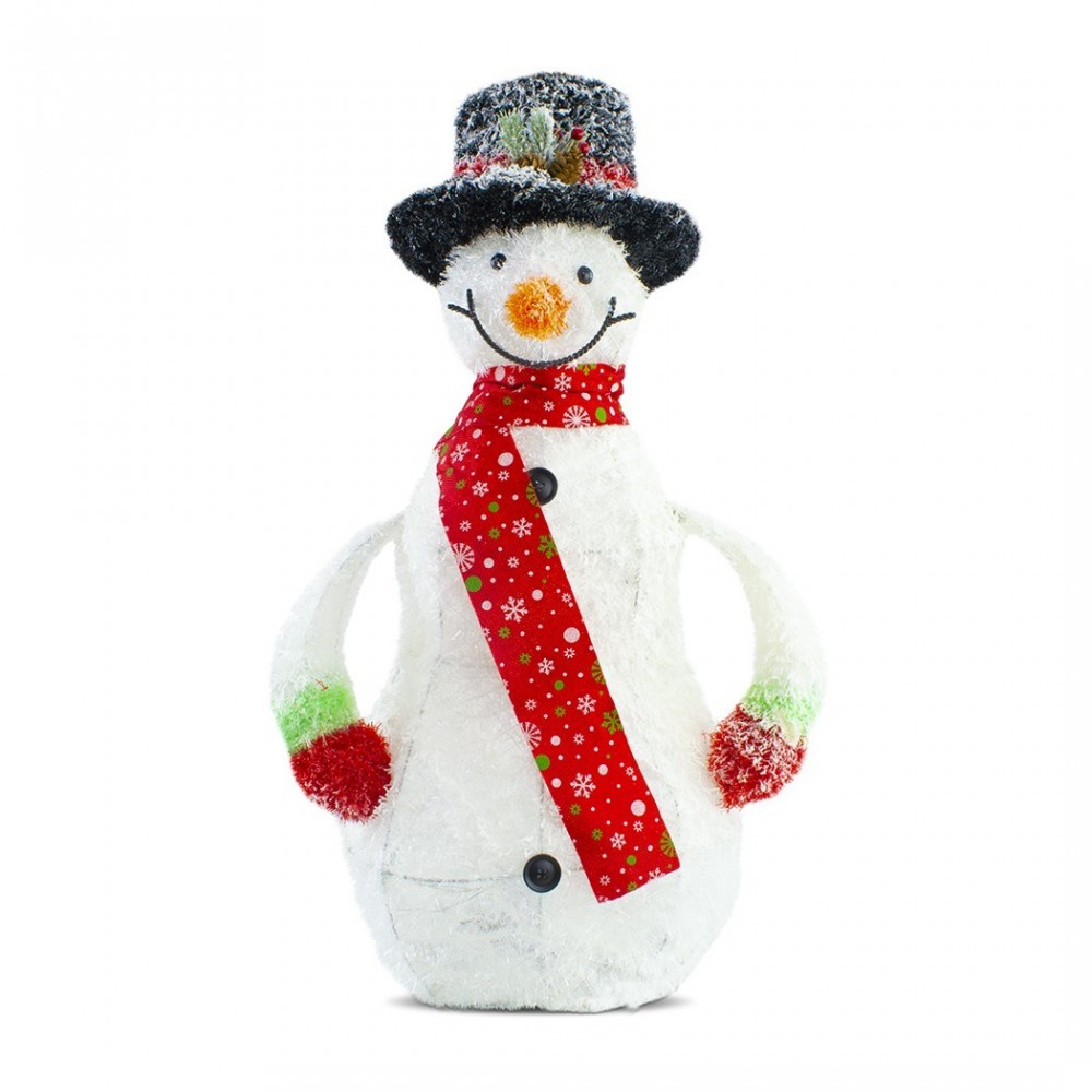 293027 Bonhomme de neige décoratif LED 78 cm avec écharpe et chapeau