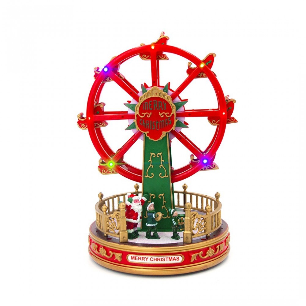 243018 Roue de Noël panoramique Carillon H30 Lumières Sons et Mouvement