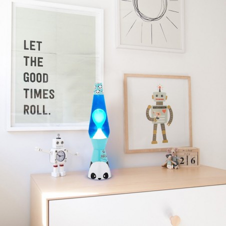 LAMPE LAVE PANDA BLEUE