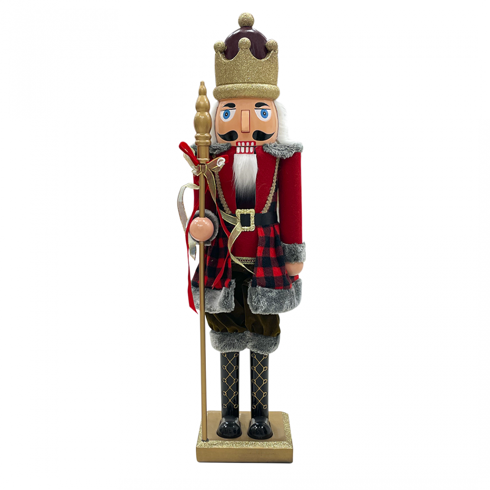 Soldat Casse-Noisette 392077 Décorations de Noël rouge écossais 80H cm