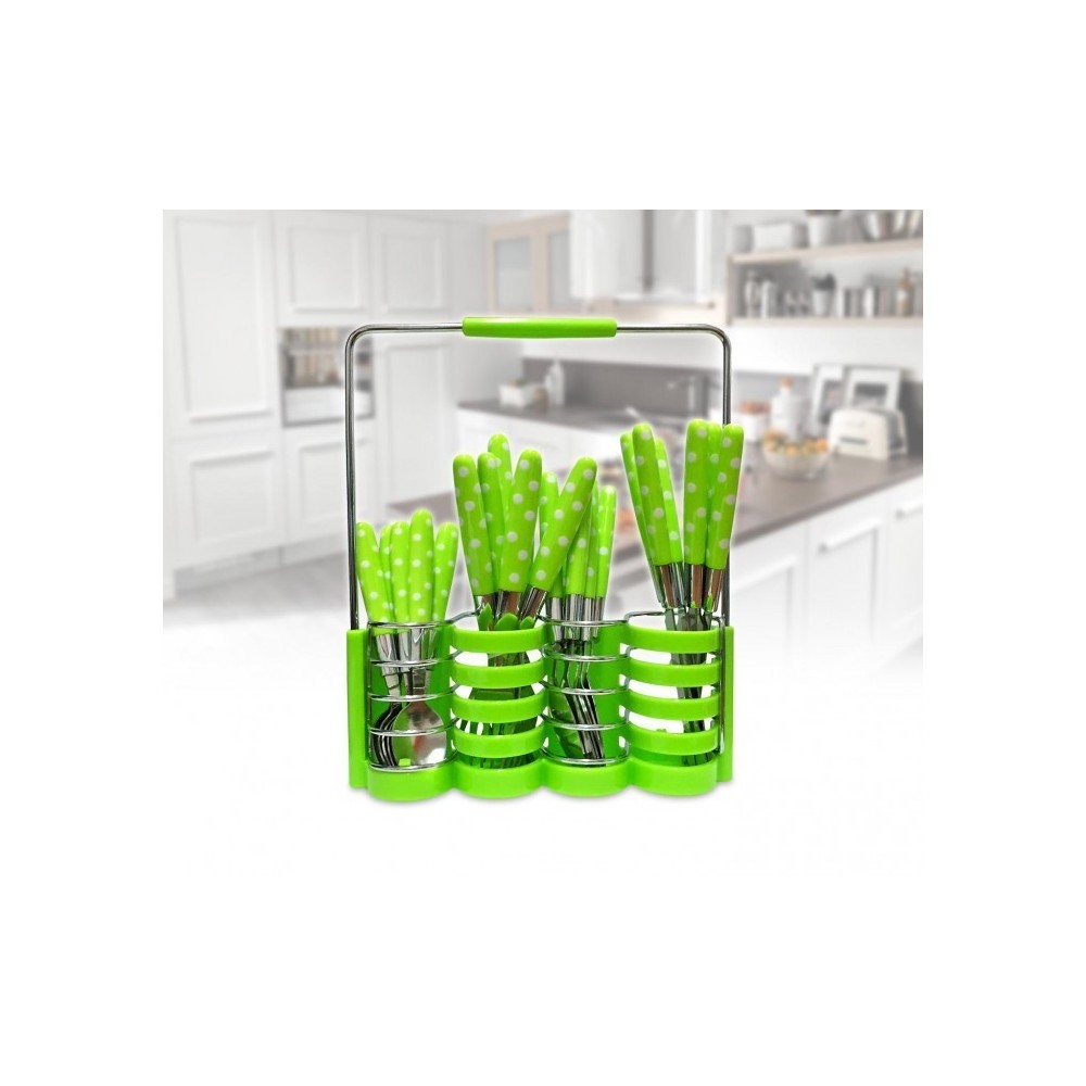 Set de 24 couverts de cuisine en acier inoxydable + support 99366 - 