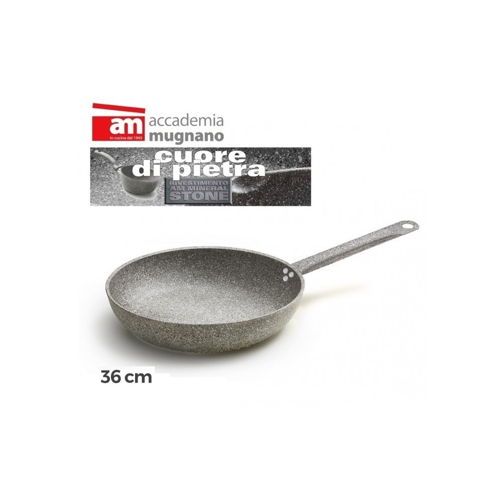 Sauteuse - Diamétre de 36 cm - poignée antiadhésive et revêtement pierre - Accademia Mugnano