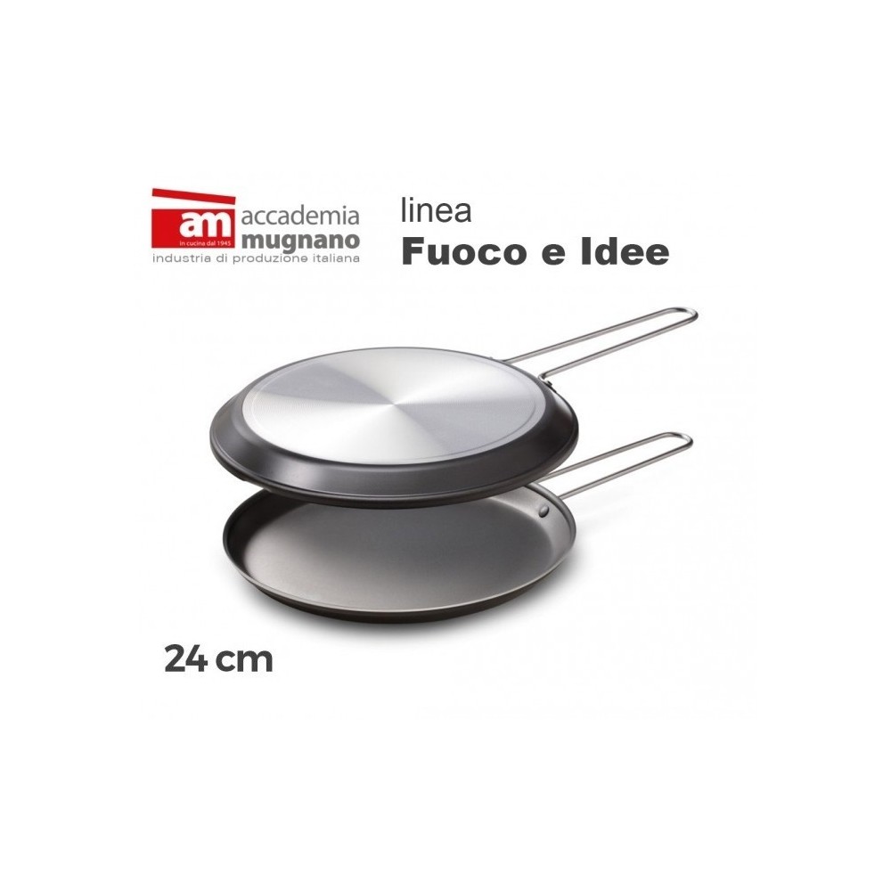 Poéle double à tortilla 24cm - Antiadhésive - Académie d'aluminium pur Mugnano Ligne FUOCO & IDEE