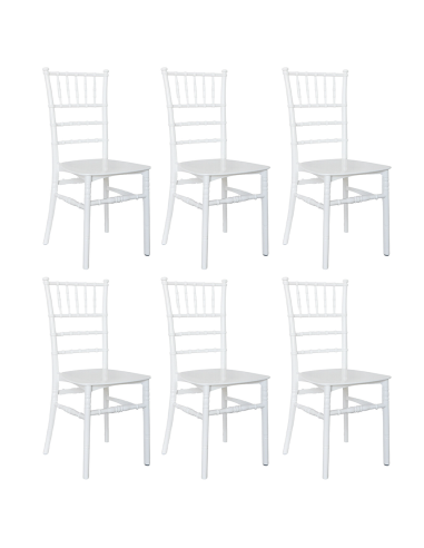 Ensemble6 chaises Chiavari blanches chaise vintage pour réception ou la maison