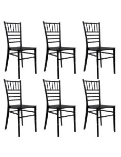 Ensemble de 6 chaises Chiavari noires au design vintage...