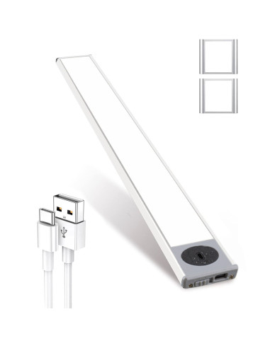 Bande LED sous le meuble, lumière naturelle de 60 cm, rechargeable par USB