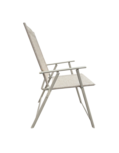 Ensemble Jardin Aluminium Table 4 Chaises en Textilène Pliantes pour Extérieur