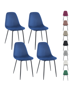 Lot de 4 chaises LOLA au design moderne en velours,...