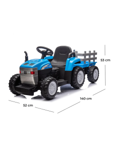 Tracteur Électrique pour Enfants Lamas LT984 avec Remorque Amovible 12V