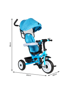 Tricycle FUNNY LT982 Poussette pour Enfants avec Pare-Soleil