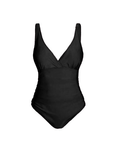 Maillot de Bain Entier Femme Uni Grande Taille Décolleté en V Contenatif