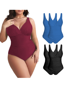 2 pièces Maillot de bain une pièce femme uni grande...