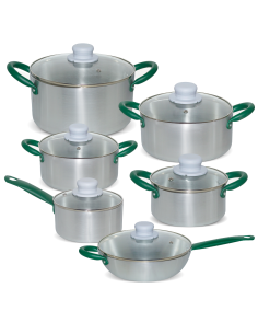 Batterie de Casseroles en Aluminium de 12 Pièces avec...