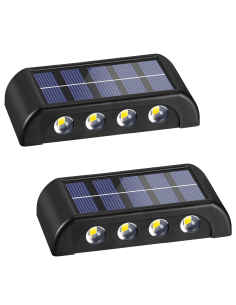 2 pièces Applique Murale à Énergie Solaire 8 LED...