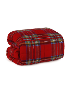 Couette Double en Tissu Velours TARTAN Duvet Hiver de Noël