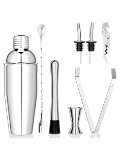 Set de Cocktail 8 Pièces Shaker en Acier 750ml Kit de...