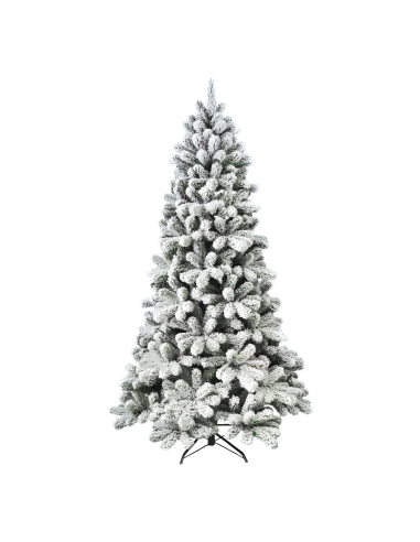 Sapin de Noël CORTINA Neigeux 210H 655 Branches Effet Neige Base en Métal