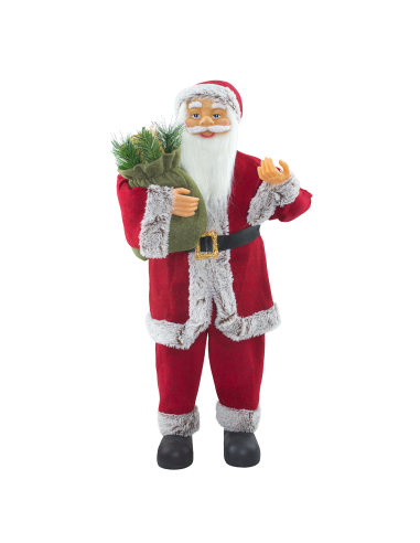 Père Noël 144410 Costume Rouge et Gris Décoration de Noël 90H cm