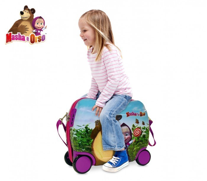 4731051 Valise chariot chevauchable bagage à main ABS MASHA ET L'OURS