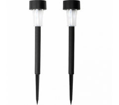 Set de 2 lampes jardin LED - énergie solaire 