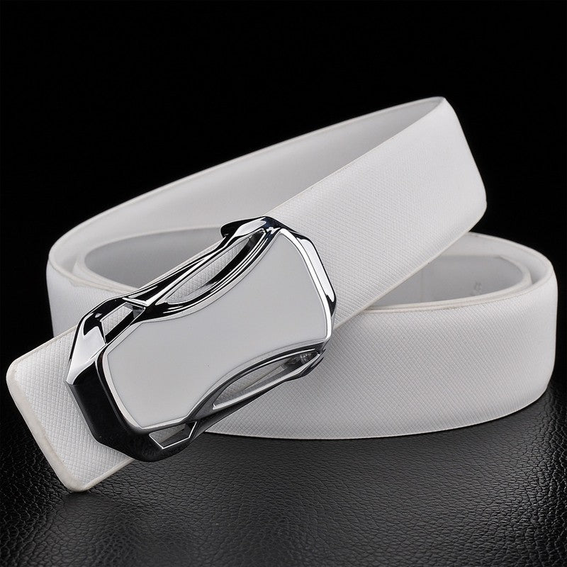 Ceinture en cuir homme avec boucle argentée satin - Mod ANYWAY- mode masculine