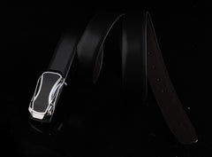 Ceinture en cuir homme avec boucle argentée satin - Mod ANYWAY- mode masculine