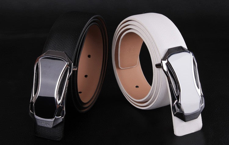 Ceinture en cuir homme avec boucle argentée satin - Mod ANYWAY- mode masculine
