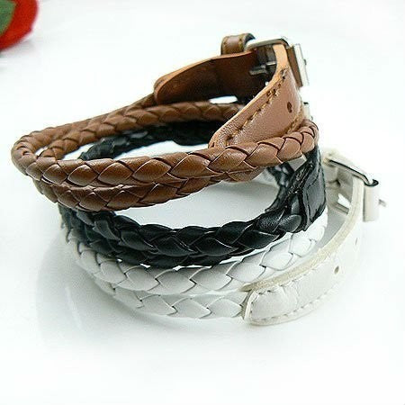 Bracelet tressé tendance - en cuir - unisexe