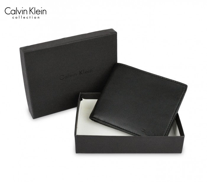 S08 portefeuille noir Calvin Klein vertical pour homme en vrai cuir