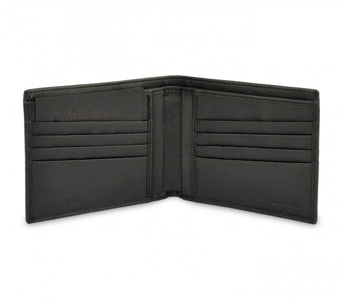 S08 portefeuille noir Calvin Klein vertical pour homme en vrai cuir